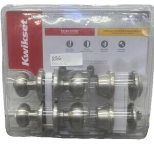 Kwikset Cove Satin Nickel Keyed Entry Single Cylinder Deadbolt Combo Pack